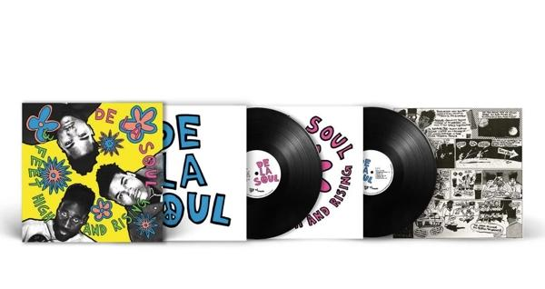 De La Soul album borítók és bakelit lemezek fehér háttérrel.