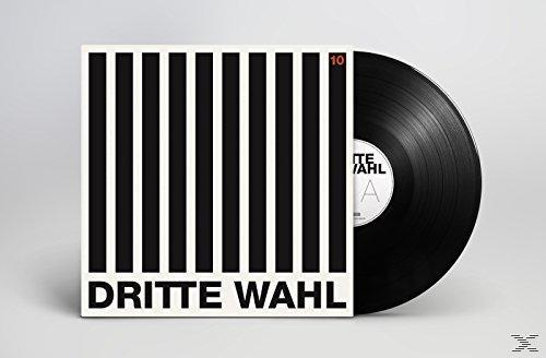 Vinyl-Schallplatte mit schwarz-weiß gestreiftem Cover und Label. Der Text lautet 'Dritte Wahl'.