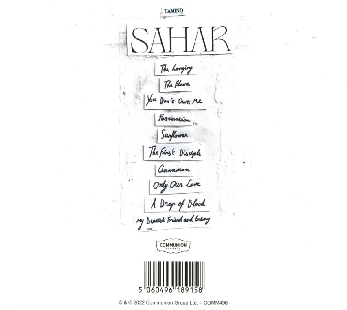 Albumcover mit Songtiteln und Barcode, mit dem Künstlernamen 'TAMINO' oben.