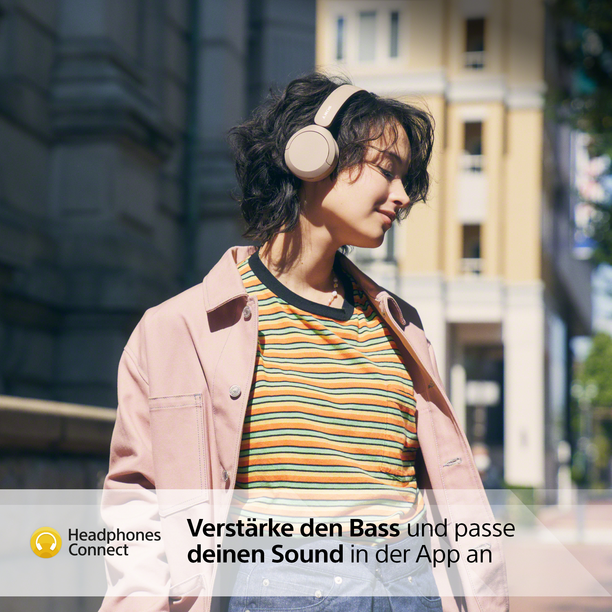 Beige On-ear SONY Bluetooth WH-CH520, Kopfhörer