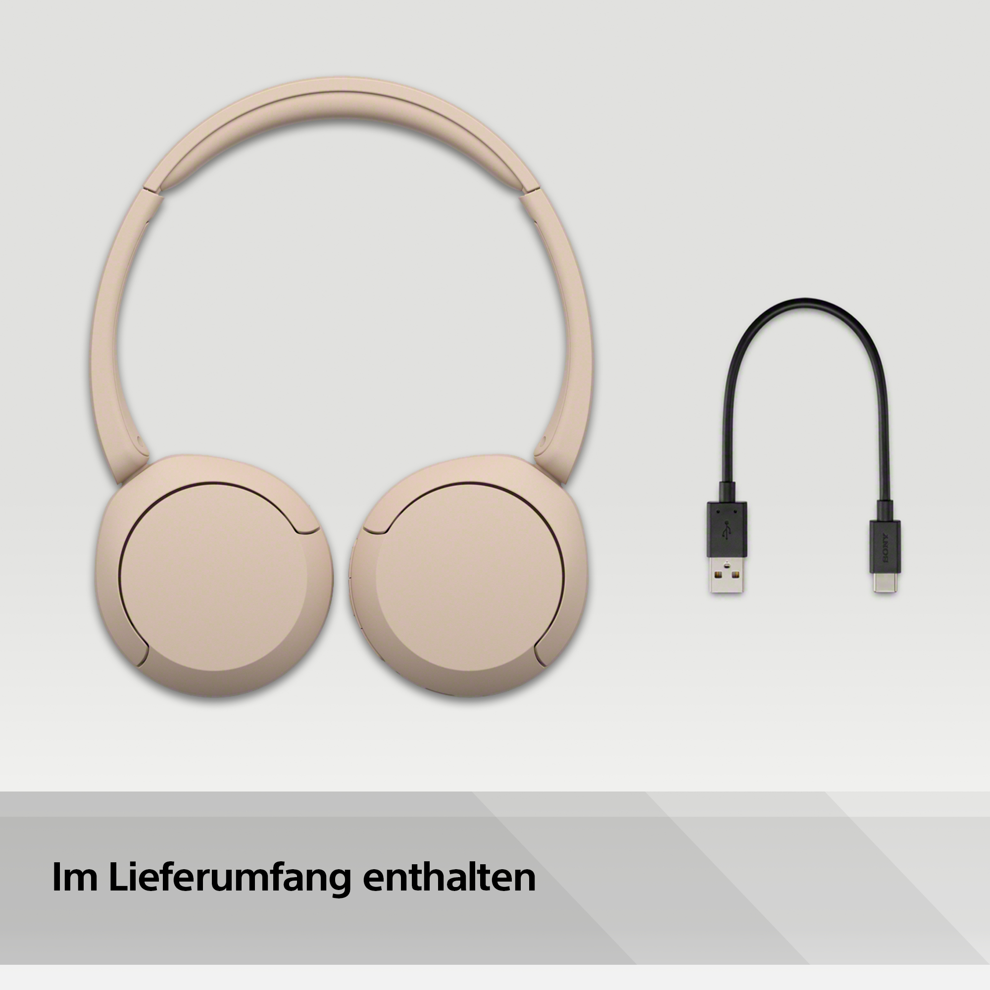 Beige On-ear SONY Bluetooth WH-CH520, Kopfhörer