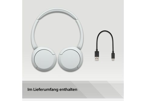 SONY WH-CH520 kabellose Bluetooth Kopfhörer – bis zu 50 Stunden Akkulaufzeit  mit Schnellladefunktion, On-Ear-Stil – weiß online kaufen | MediaMarkt | On-Ear-Kopfhörer