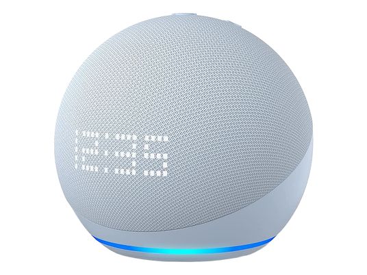 AMAZON Echo Dot (5e génération) avec horloge - Haut-parleur intelligent (Gris-bleu)