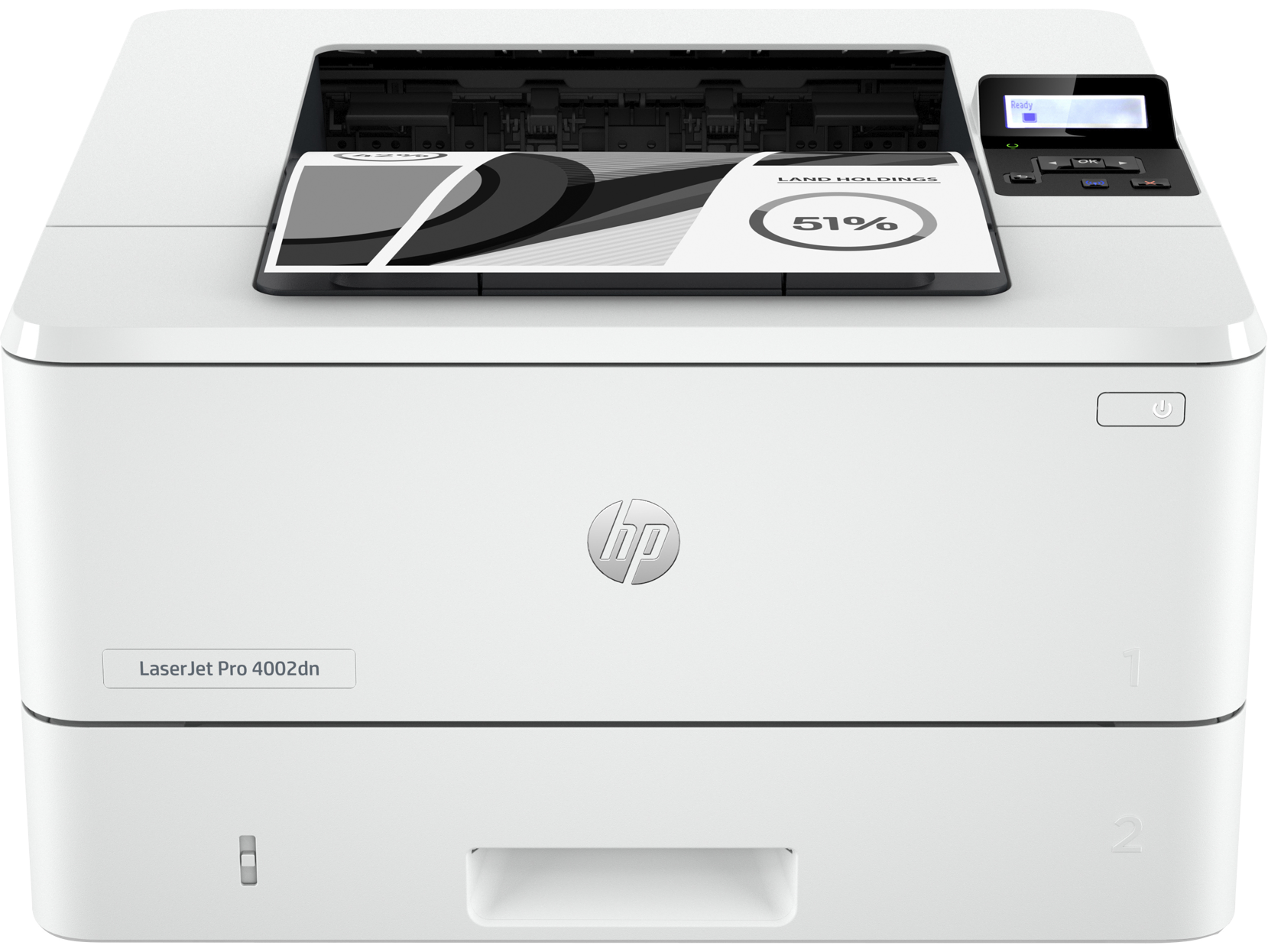 Impresora láser - HP LaserJet Pro 4002dn, B&N, 1200 x 1200 DPI, 40 ppm, Ethernet, Blanco