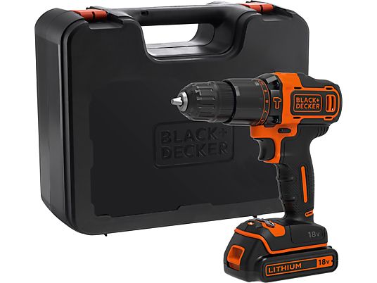 BLACK+DECKER BDCHD18K Set - Perceuse à percussion sans fil (noir/orange)