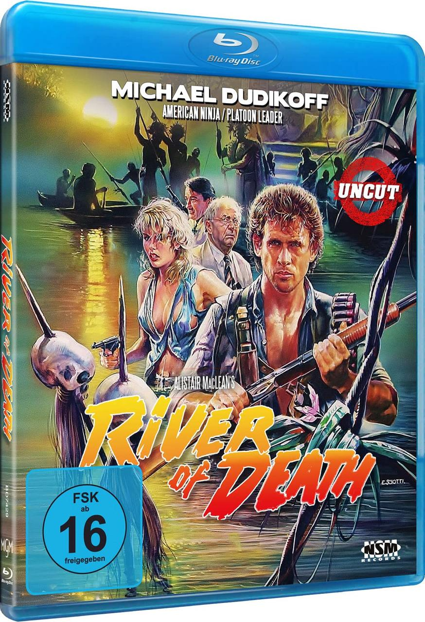 Blu-ray Disc Hülle des Films River of Death mit Artwork.
