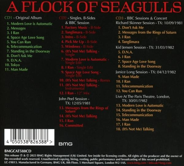 Une pochette de CD avec du texte listant les titres des chansons de l'album, en rouge et blanc.