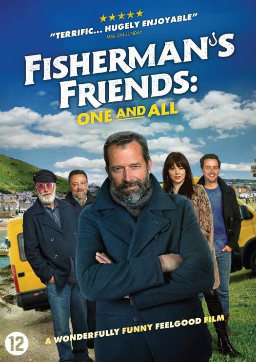 Couverture du DVD de Fisherman's Friends: One and All, avec un groupe d'hommes et une camionnette jaune.