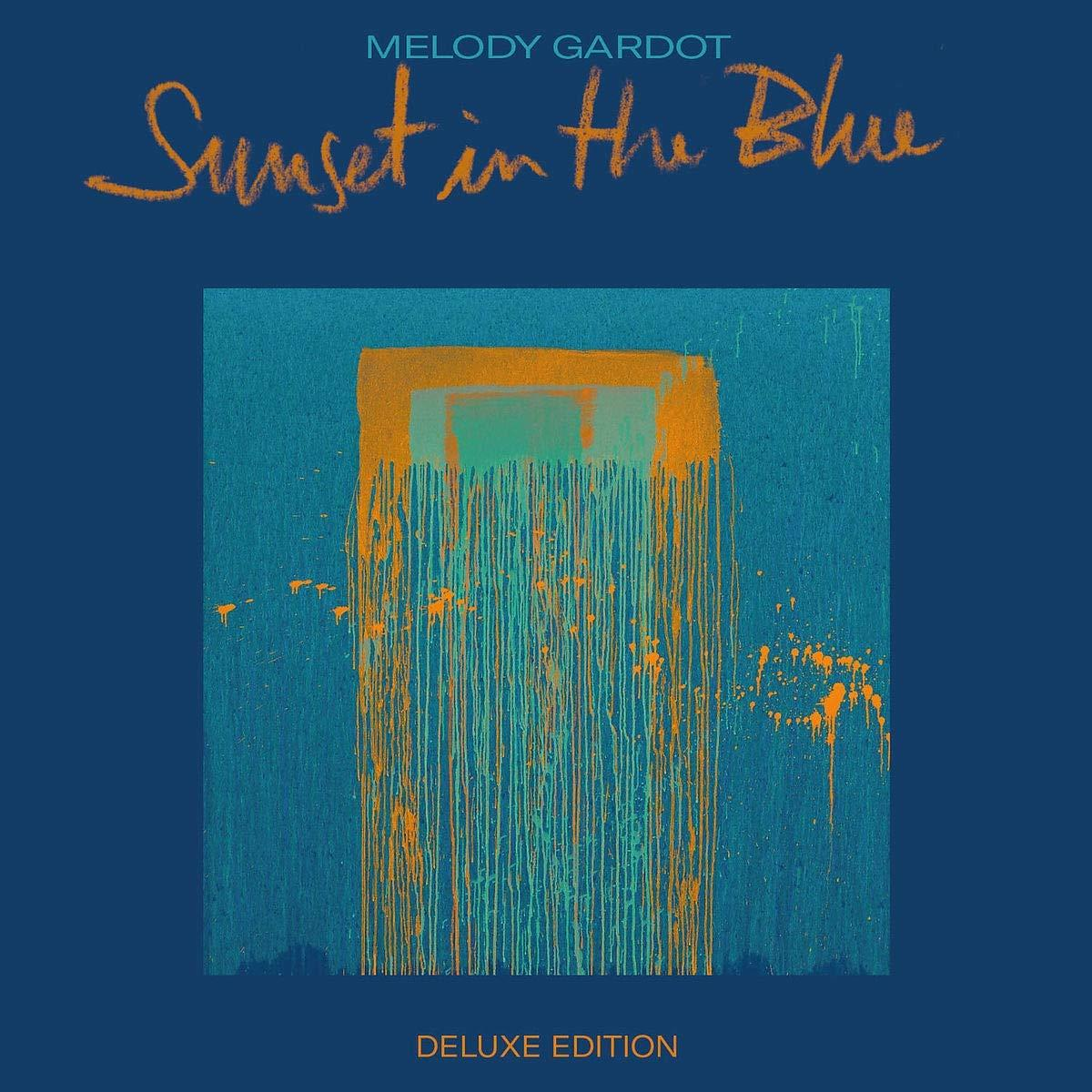 Albumcover, Melody Gardot: 'Sunset in the Blue'. Abstrakte Kunst mit blauen und orangen Farben.