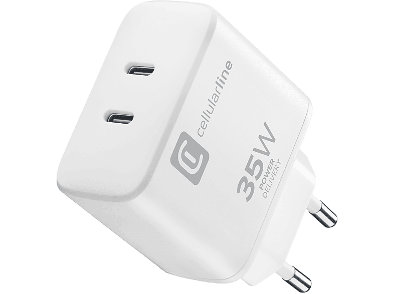 Cellularline PD 35W Dual Port Apple Şarj Adaptörü Beyaz