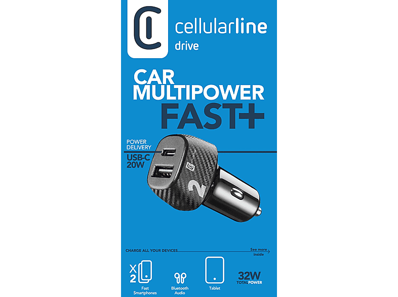 CELLULARLINE 2 Ports 32W Araç Şarj Cihazı Siyah_2