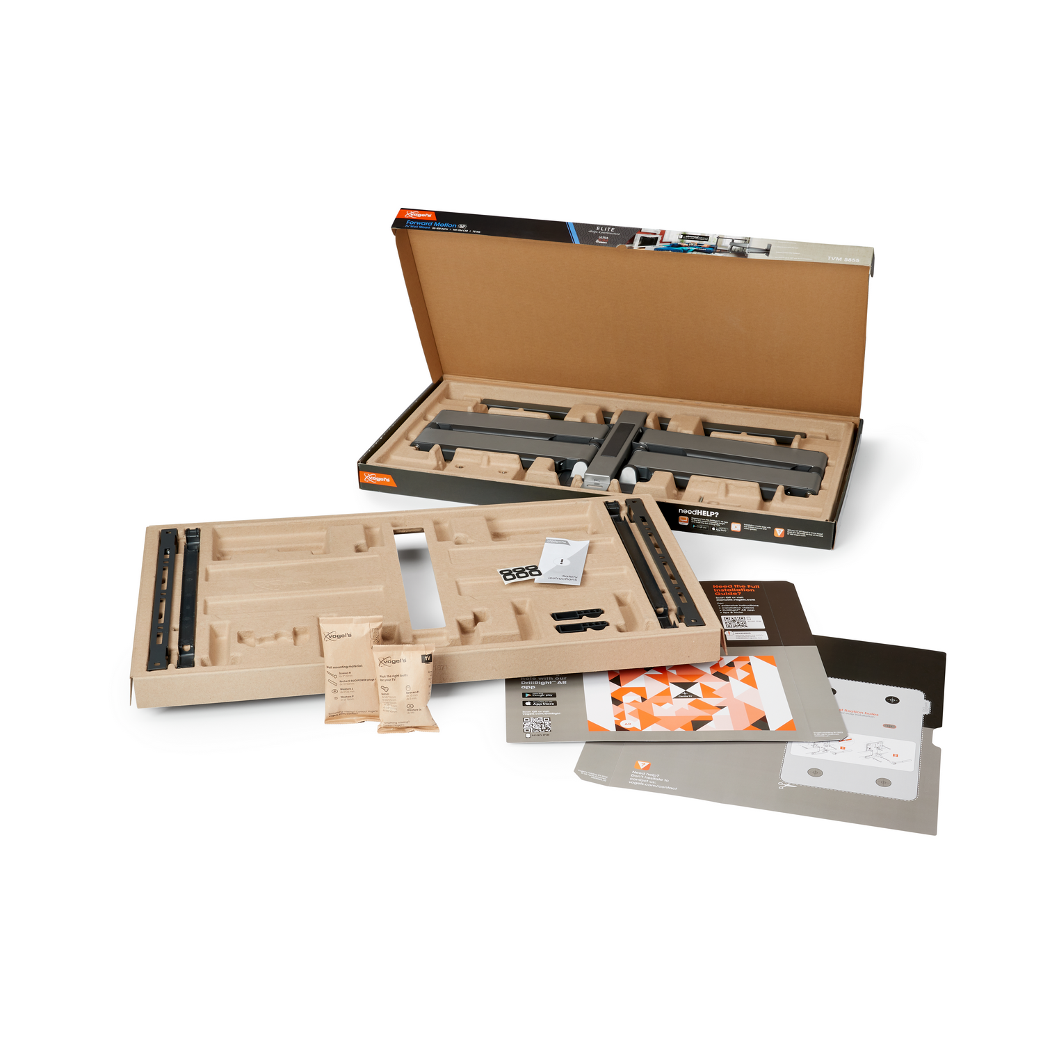 Open cardboard box with the product inside. White background.