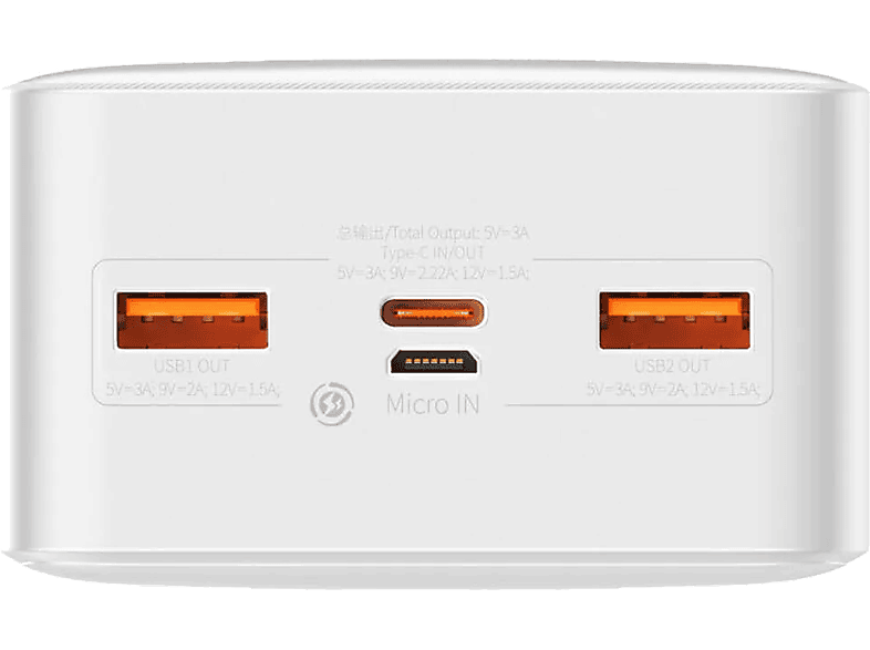 BASEUS Bipow Overseas Edition 30.000 mAh Digital Display 20W Taşınabilir Şarj Cihazı Beyaz_2