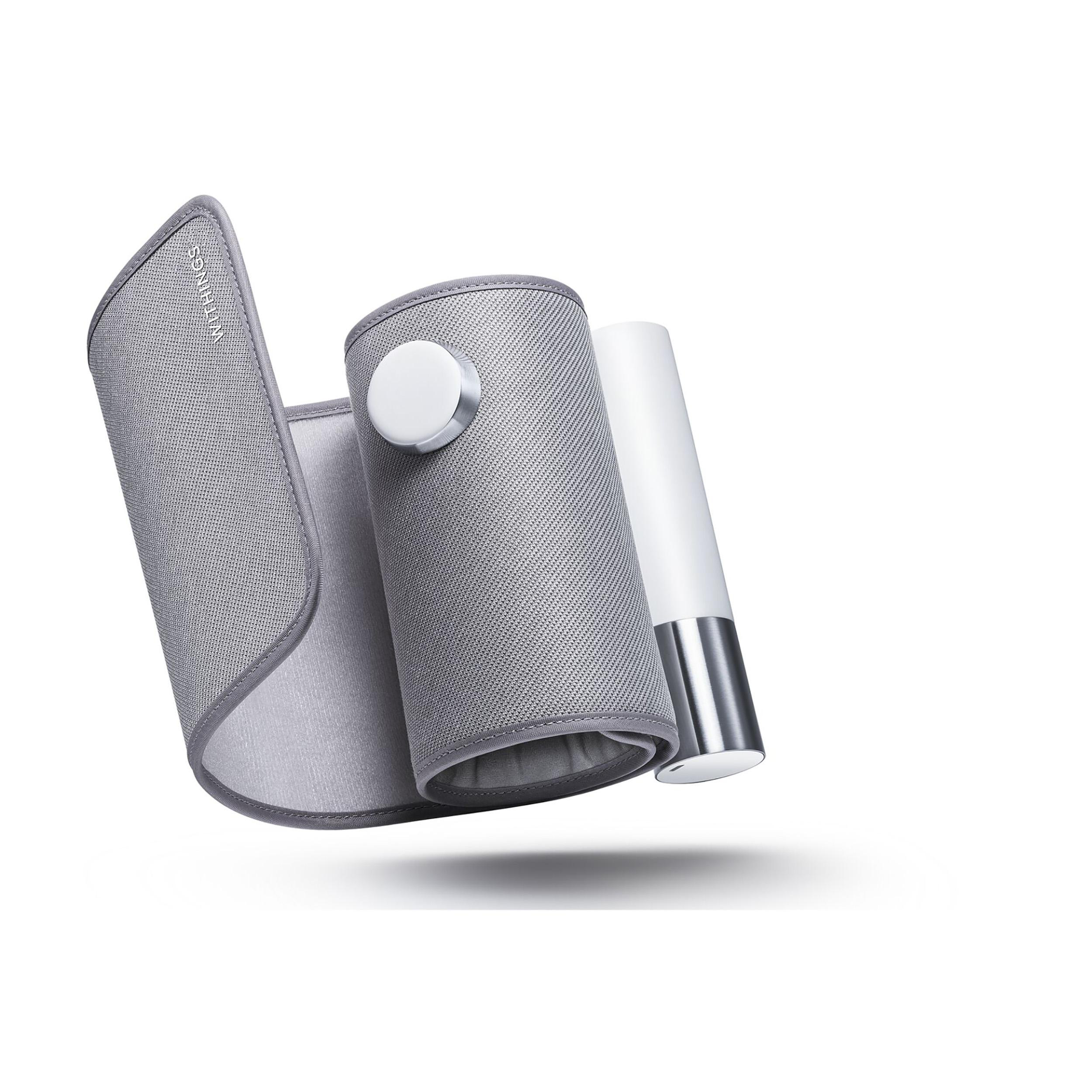 Ein medizinisches Gerät, grau und weiß, vor weißem Hintergrund. Es ist das Withings BPM Connect.