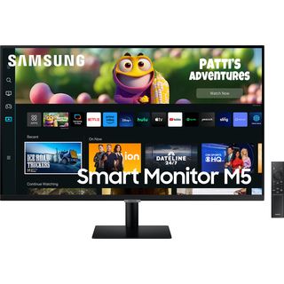 SAMSUNG Smart Monitor M5 mit Fernbedienung, FHD, 27 Zoll, 60Hz, 4ms, 250cd, HDR10, VA-Panel, WiFi, Schwarz