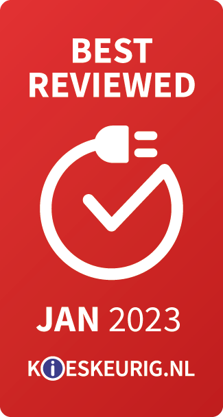 Best beoordeelde badge van Kieskeurig.nl, gedateerd januari 2023.