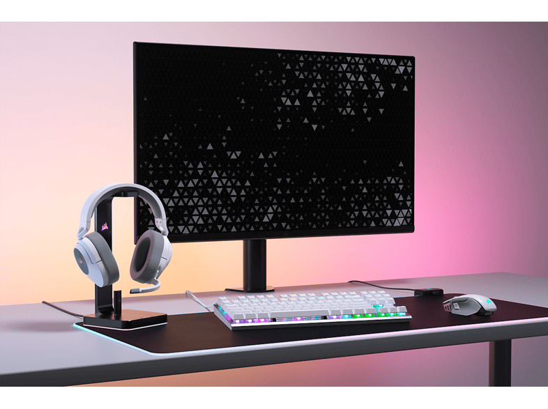 CORSAIR Gaming Headset HS55 Wireless, Over-Ear, 32 Ohm, 7.1 Surround, 50mm Treiber, 2.4GHz/Bluetooth, Weiß — Foto 5 von 5