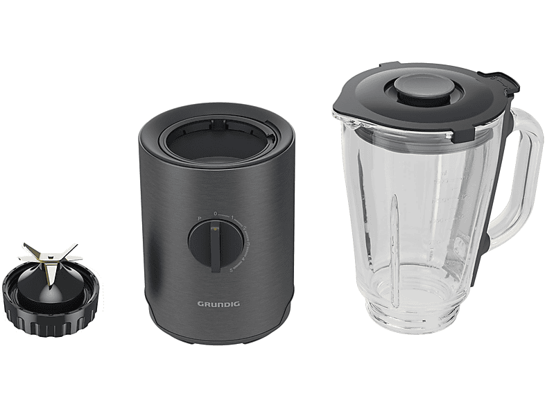 GRUNDIG SM 7140 Standmixer Dark Inox/Edelstahl (800 Watt, 1.5 l)