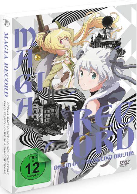 DVD-Cover mit Anime-Charakteren. Text auf Japanisch und Englisch. Grünes Alterslabel.