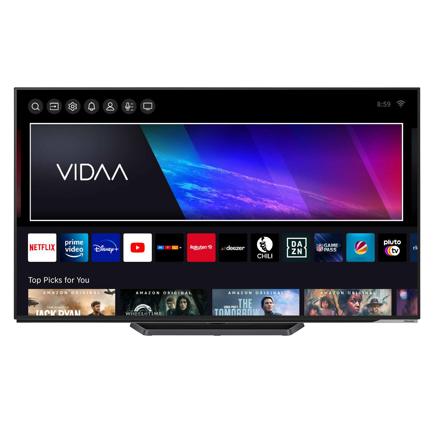 HISENSE 48A85H OLED TV (Flat, 48 Zoll / 123 cm, OLED 4K, SMART TV, VIDAA U6)