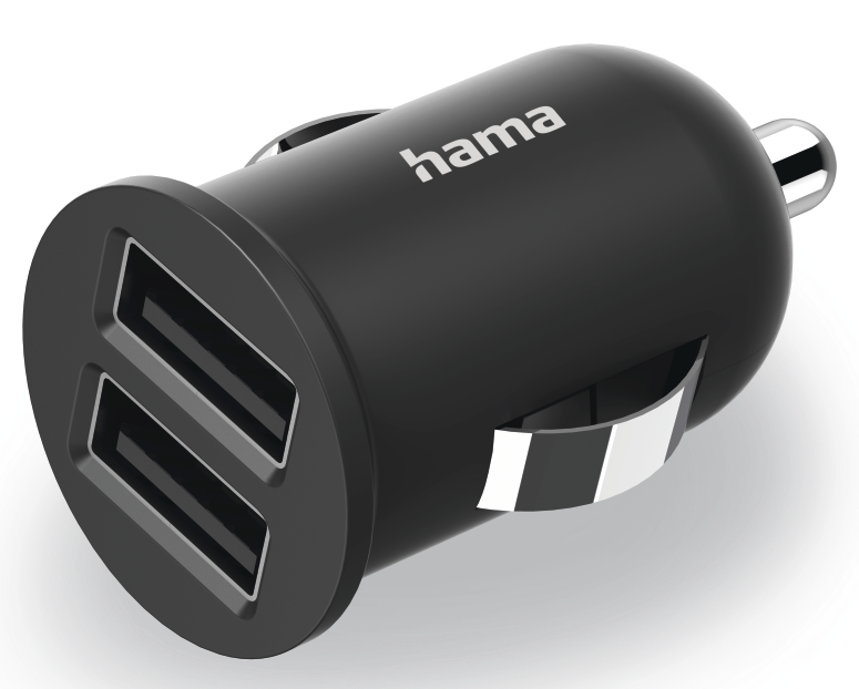 HAMA FIP Autós töltő, 2x USB-A, fekete (223351)