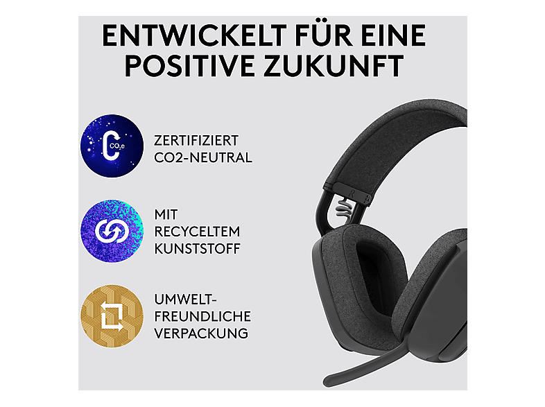 LOGITECH LOGITECH Zone Vibe 100 Kabelloser Kopfhörer, Bluetooth, Grafit; Headset — Foto 4 von 5