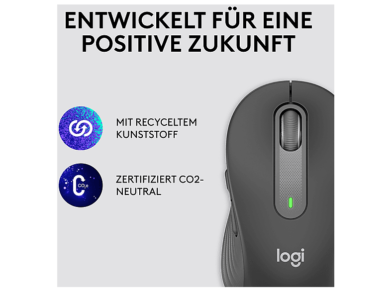 LOGITECH M650 Signature Kabellose Maus (kleine bis mittelgroße Hände), Bluetooth, Grafit — Foto 4 von 5