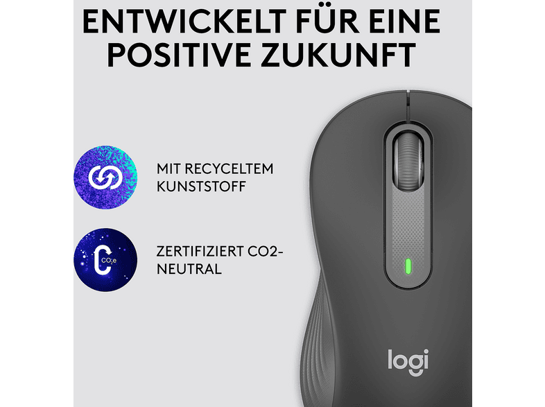 LOGITECH M650 L Signature Left Kabellose linkshänder Maus (große Hände), Bluetooth, Grafit — Foto 5 von 5
