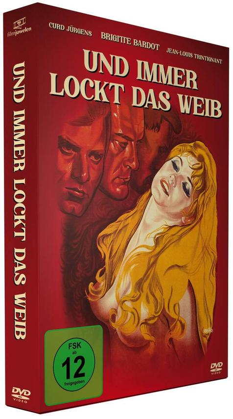 Ein Film-DVD-Cover. Es zeigt drei Männer und eine Frau mit blonden Haaren. Das Cover ist rot.