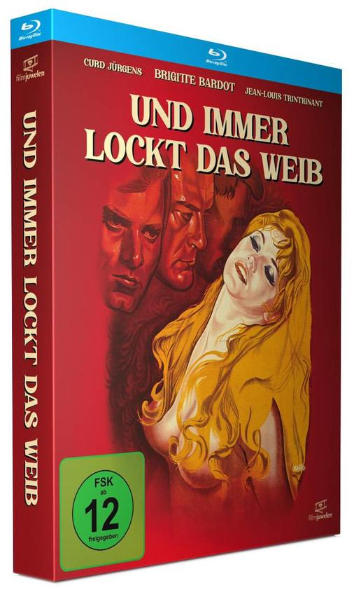 Ein Filmcover einer Blu-ray Disc mit rotem Hintergrund und einer Frau.