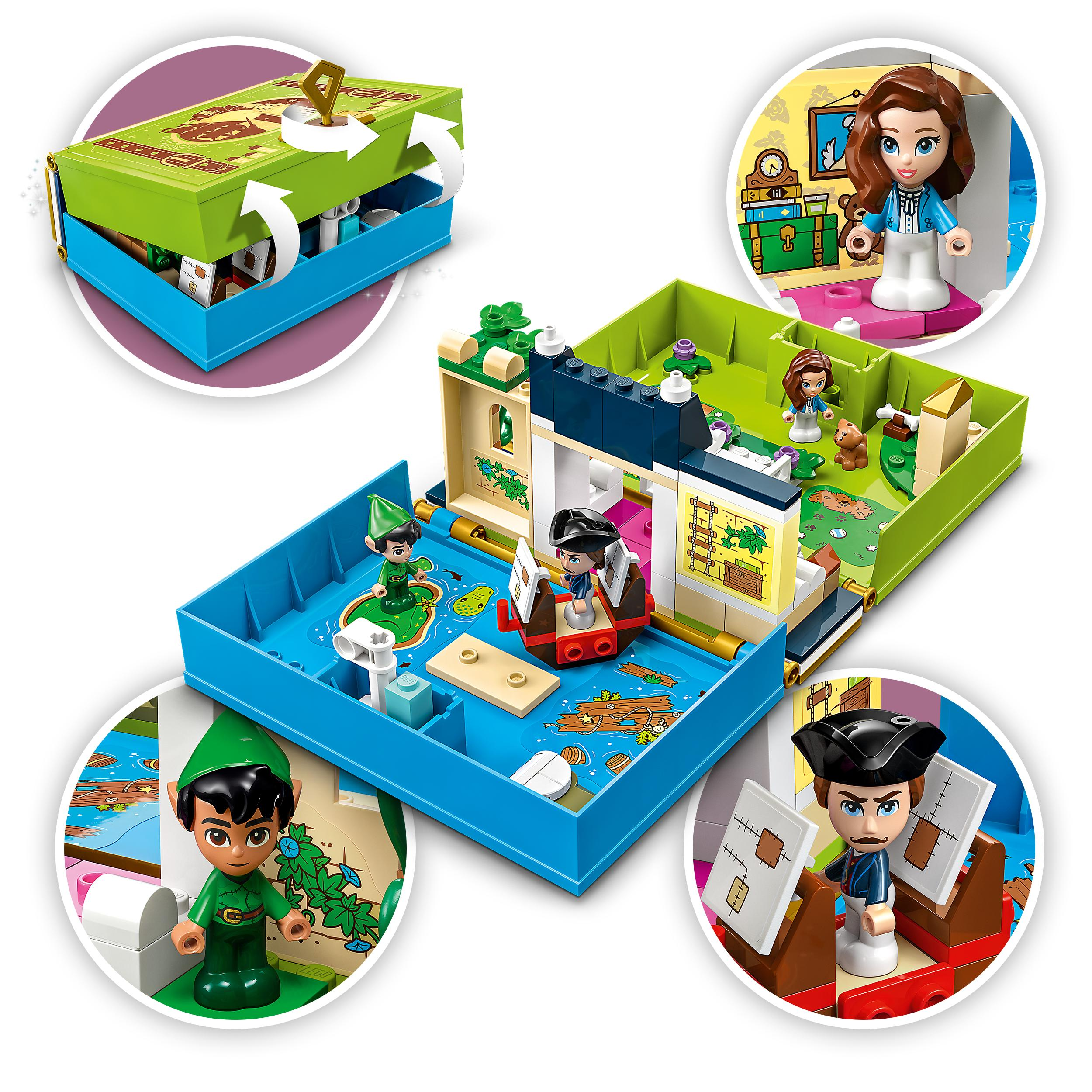 Ein farbenfrohes Spielzeugset mit Miniaturfiguren und einem Gebäude.