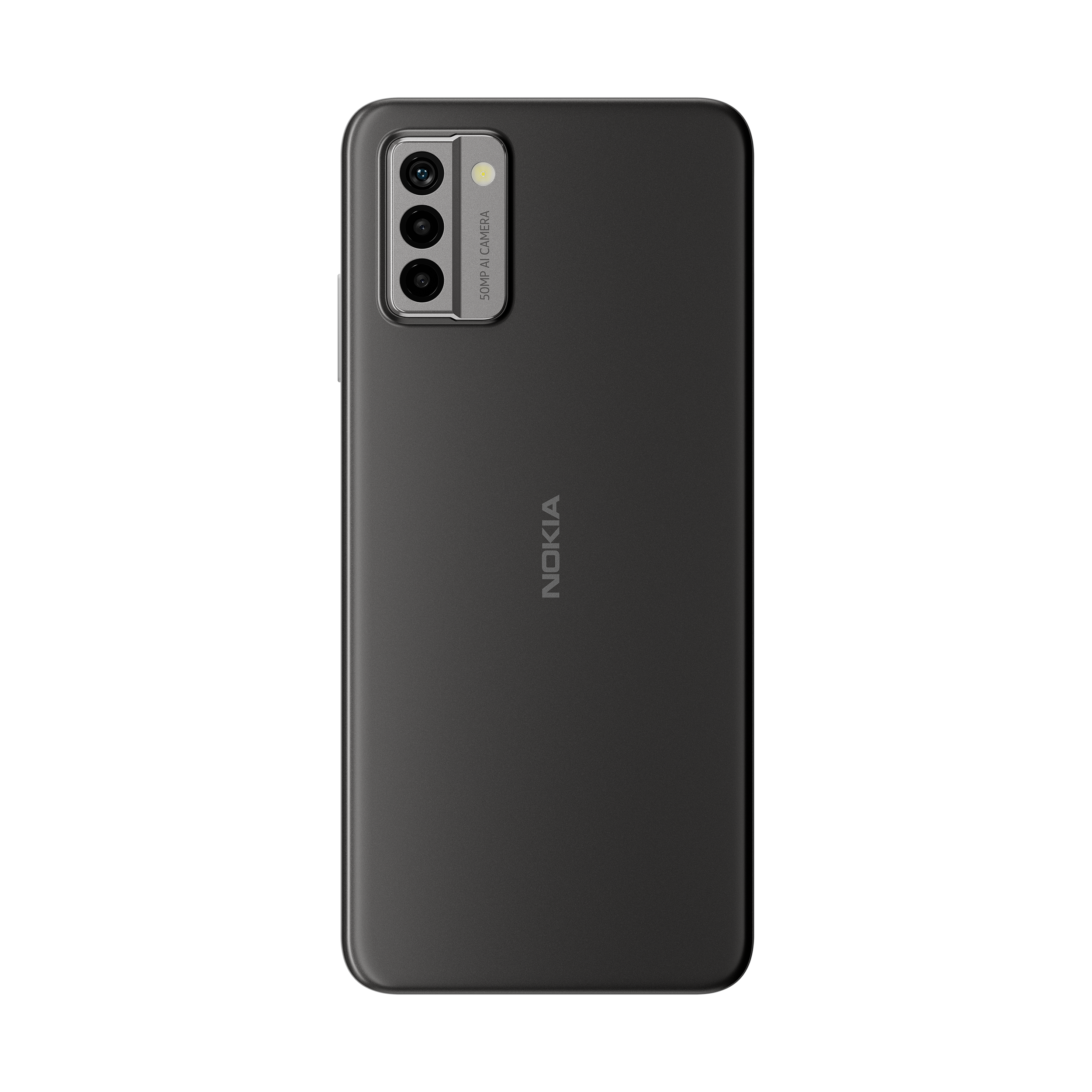 Rückseite eines schwarzen Nokia-Telefons mit drei Kameras. Das Nokia-Logo ist sichtbar.