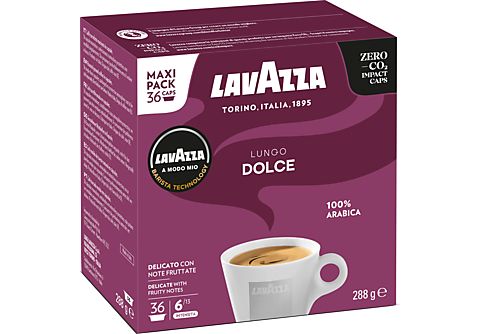 Cápsulas monodosis  Lavazza DOLCE Contiene 36 cápsulas de café crema lungo