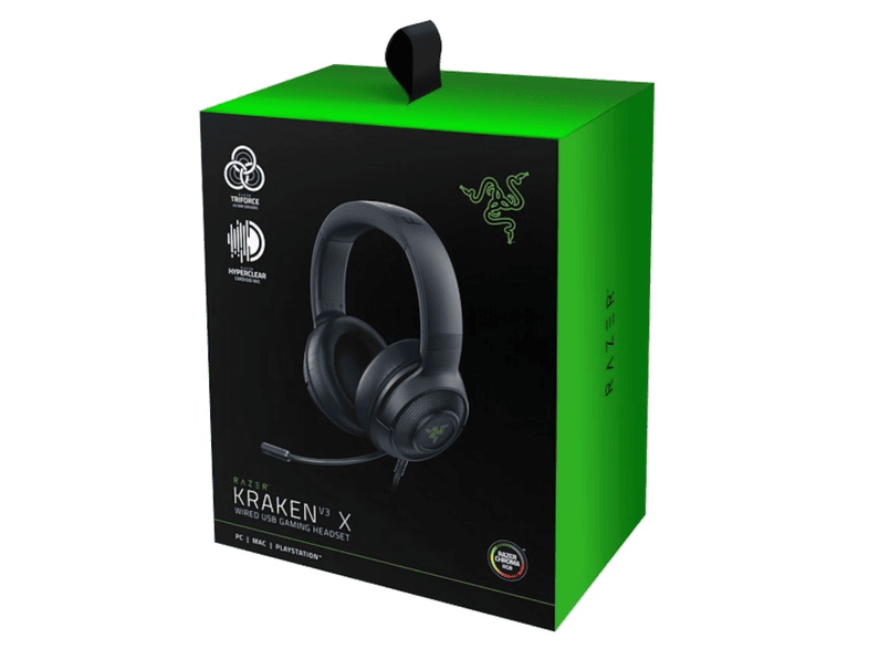 RAZER Kraken V3 X fejhallgat mikrofonnal RGB USB fekete RZ04