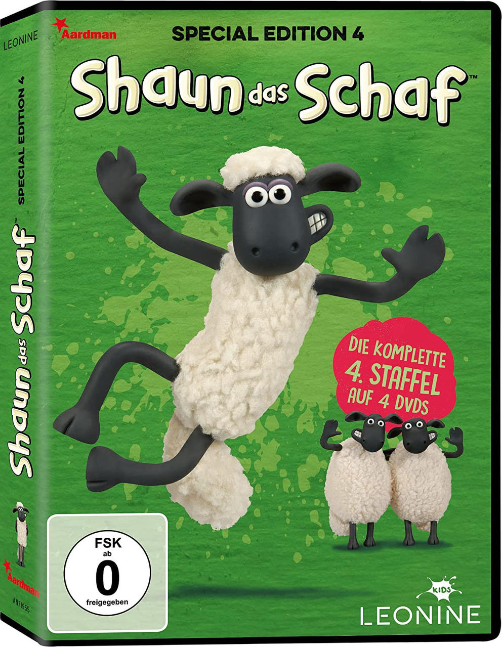 Shaun das Schaf DVD-Box-Set. Die Zeichentrickfigur Shaun ist auf dem Cover.