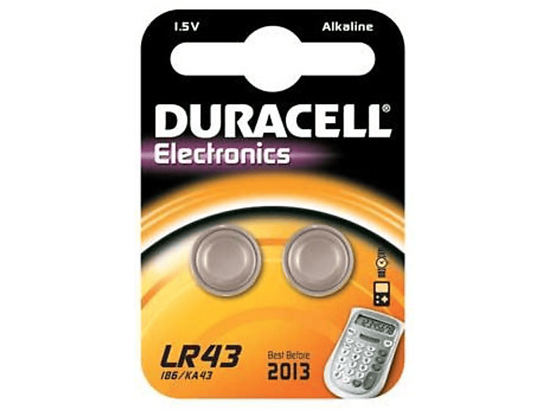 Duracell LR43 Alkaline Knopfbatterie, 2er Pack (186/V12GA); Knopfzelle — Foto 2 von 2