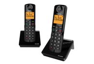 Teléfono - Alcatel S280 Duo, Inalámbrico, Bloqueo de llamadas, Agenda para 50 contactos, Manos libres, Negro