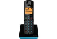 Teléfono - Alcatel S280 Single, Inalámbrico, Bloqueo de llamadas, Agenda para 50 contactos, Manos libres, Negro y Azul