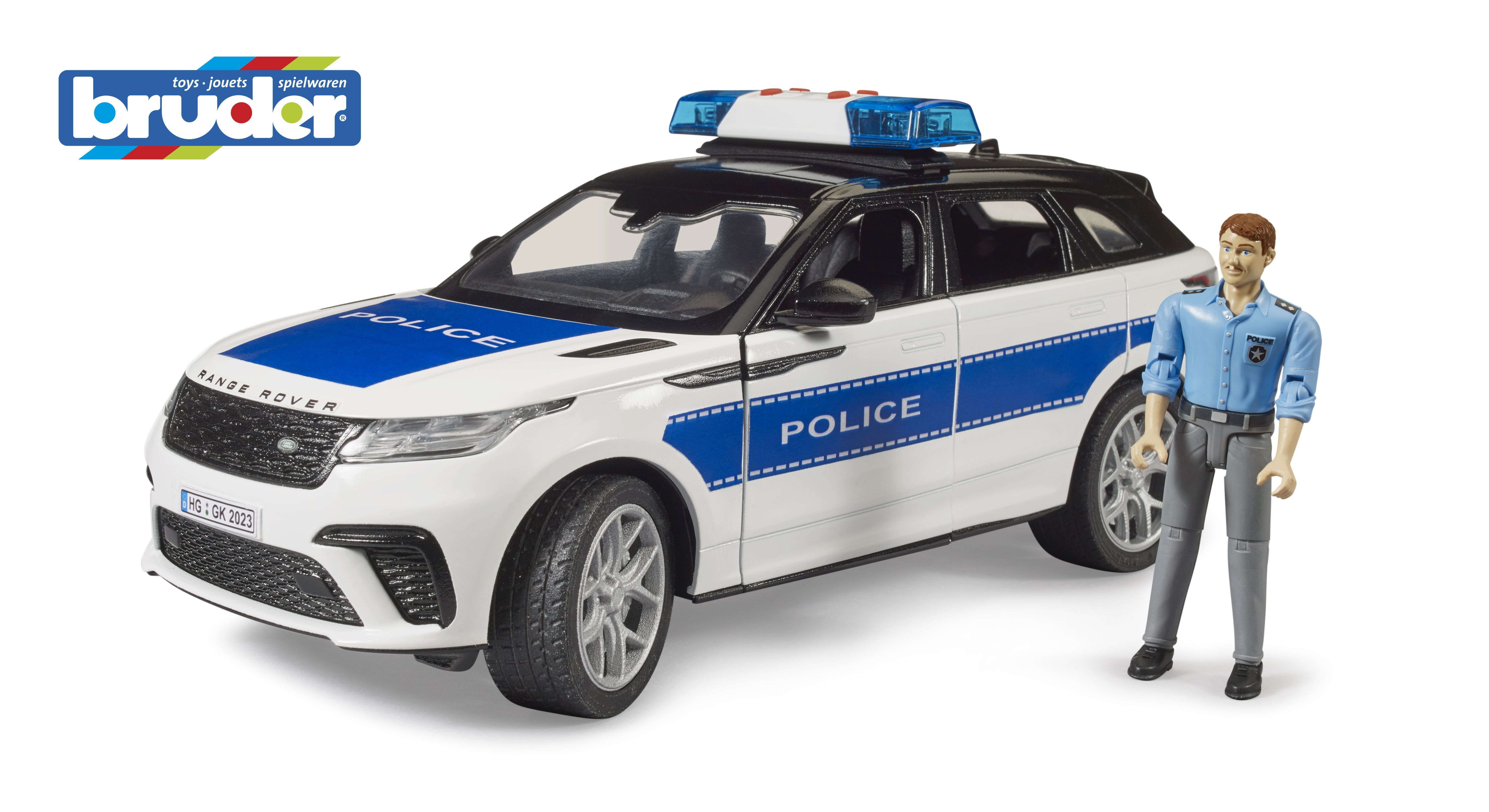 BRUDER 02890 Range Polizeifahrzeug Polizist Mehrfarbig Velar Rover Spielzeugauto mit