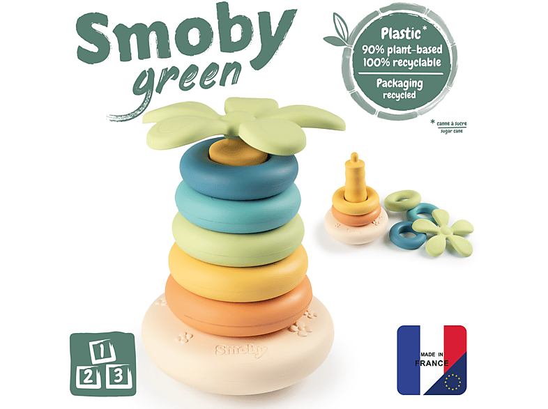 Thumbnail - SMOBY Green Stehauf-Ringpyramide Spielset Mehrfarbig