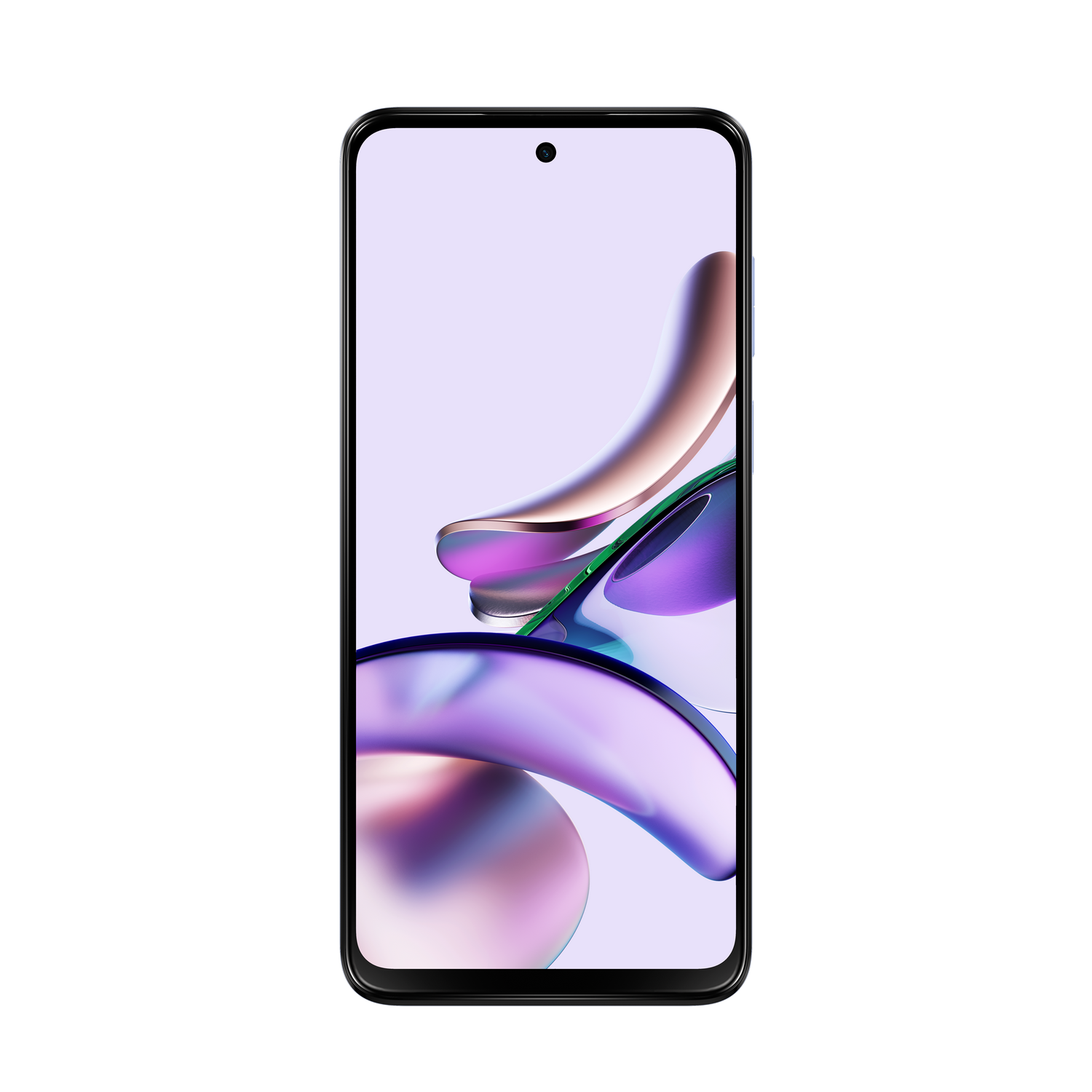 Un smartphone con pantalla grande y cámara perforada.