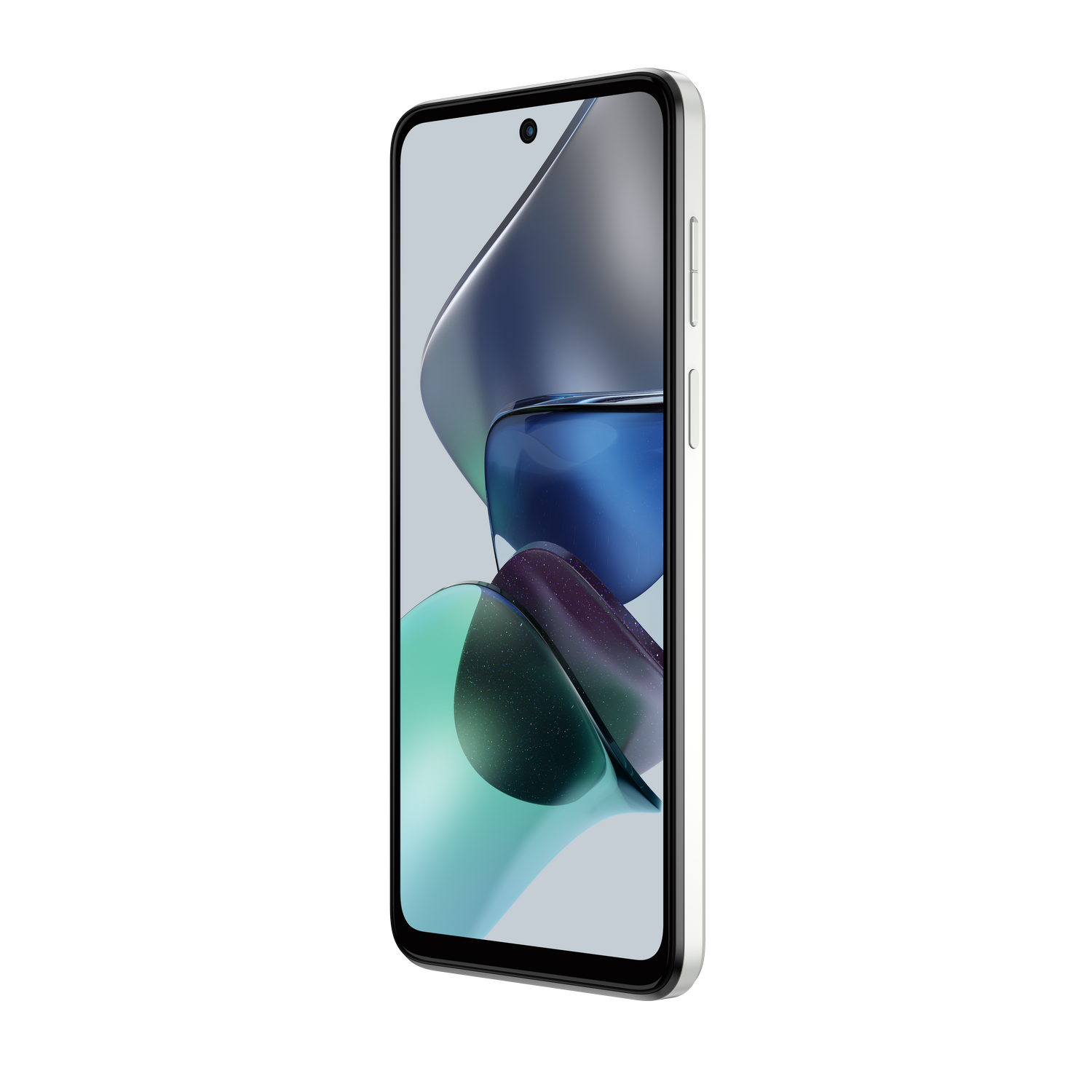 Un smartphone con una pantalla que muestra un diseño abstracto y colorido.