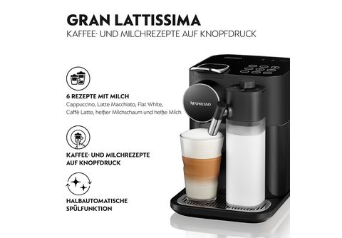 Gran Schwarz DELONGHI Kapselmaschine MediaMarkt Nespresso EN640.B | Lattissima Nespresso