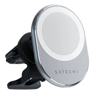 SATECHI ST-MCMWCM QI - Caricabatterie magnetico wireless per auto (Grigio siderale)