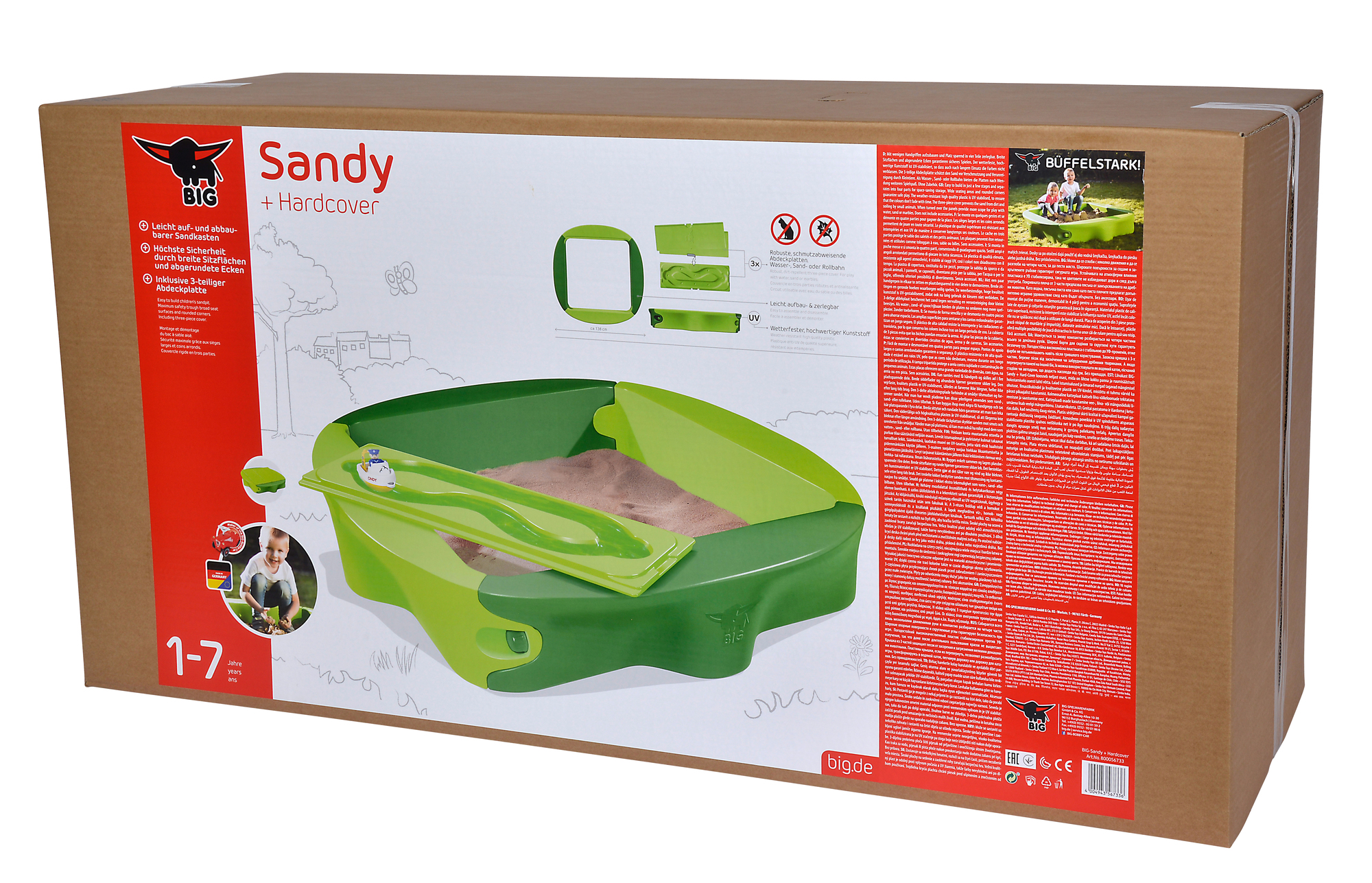 Grün 800056733 Sandkasten+Abdeckung Sandy BIG