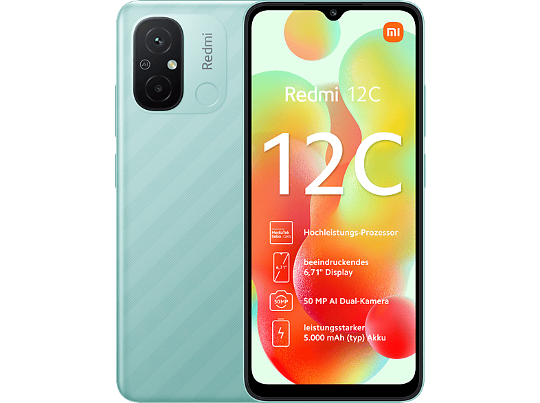XIAOMI Redmi 12C 64GB, Mint Green 64 GB, Mint Green, Dual SIM