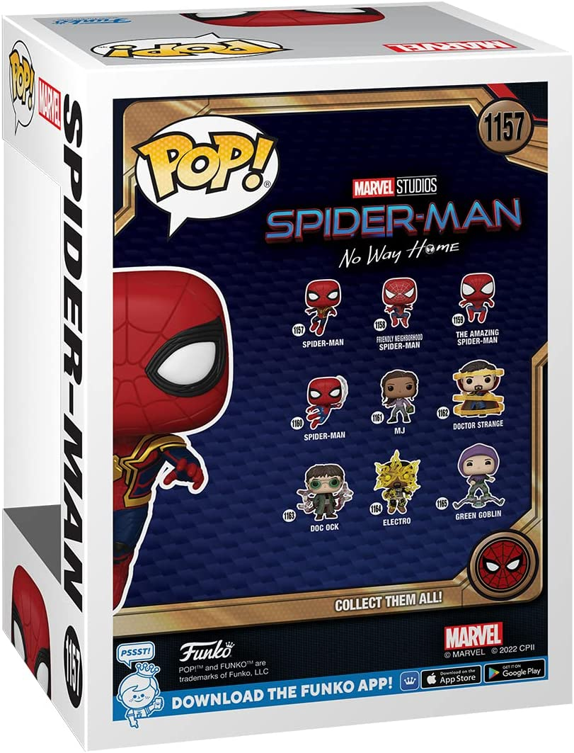 Caja con figura de Spider-Man de "No Way Home" con personajes.