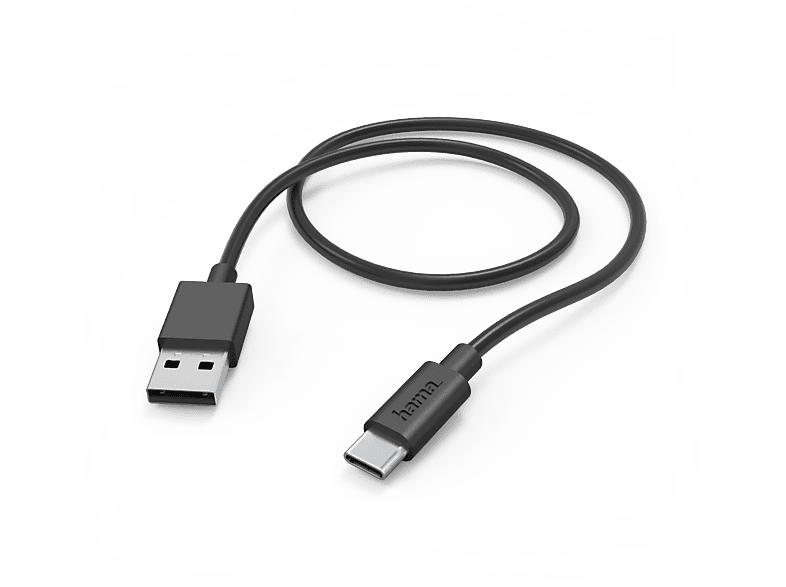 Cable USB a USB-C - Hama 00201594, De A C, 1 m, Negro