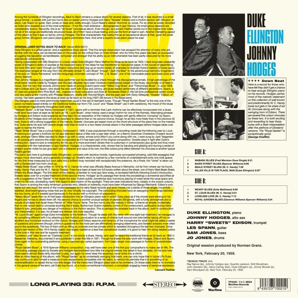 - - (Vinyl) Back Complete Album Duke Ellington To Back-The (Ltd.180g Vinyl