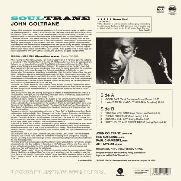 John Coltrane - Soultrane-The Complete Vinyl) (Vinyl) (Ltd.180g - Album